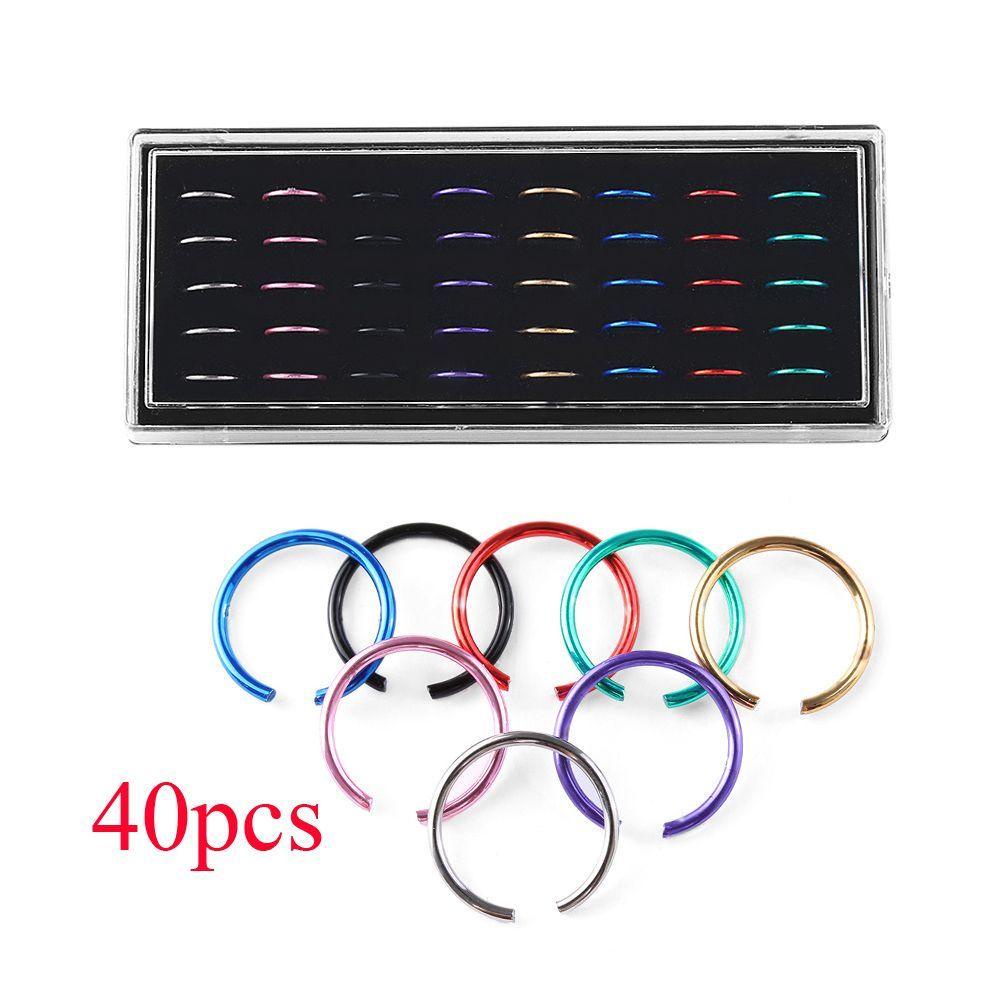 CACTU Set 40 Khuyên Mũi Tròn Kẹp Vành Tai Phong Cách Cá Tính Dành Cho Cả Nam Và Nữ