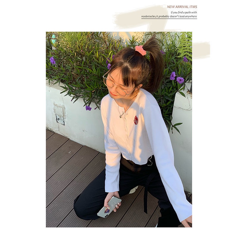 Áo cardigan dệt kim tay dài ôm dáng phong cách Hàn Quốc thời trang xuân hè cho nữ