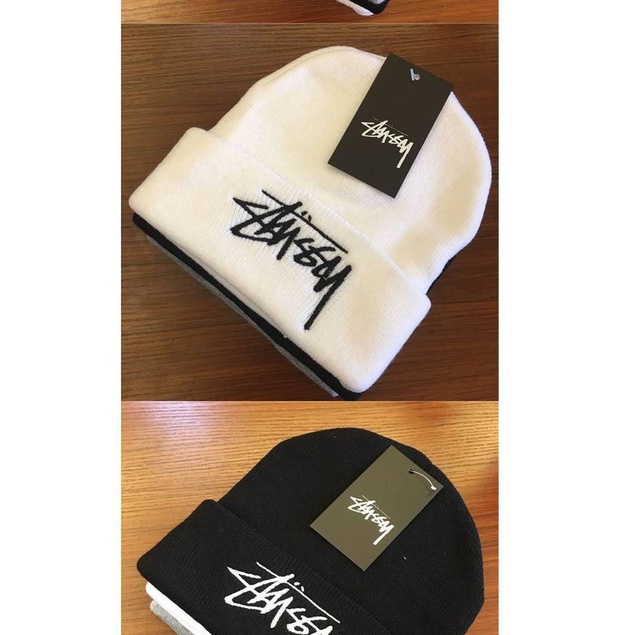 Nón len giữ ấm thêu chữ đơn giản thời trang thu đông 2021 cho nam và nữ