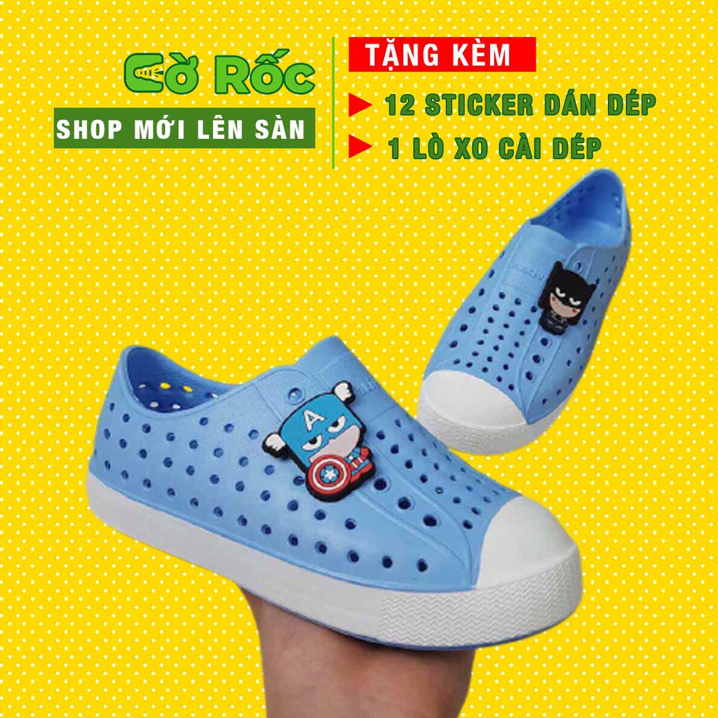 giày nhựa đi mưa native họa tiết xanh ngọc dương SHINBA213 tặng thêm 2 jibitz native
