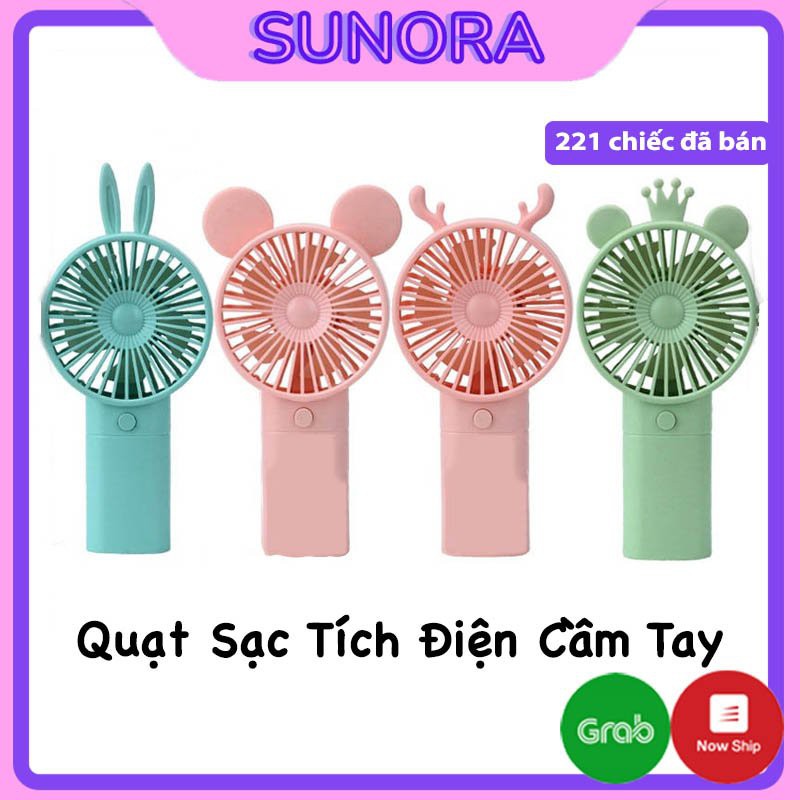 Quạt cầm tay mini tích điện bỏ túi hoặc để bàn 3 chế độ gió cực mạnh