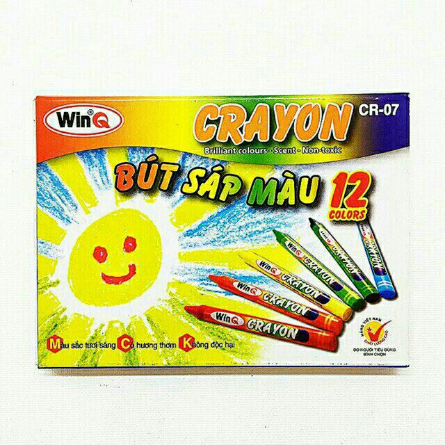 [Mã LIFEBOOK2 giảm 10% đơn 0Đ] Sáp màu win Q 12 màu/18 màu, an toàn ko gây độc hại có mùi thơm