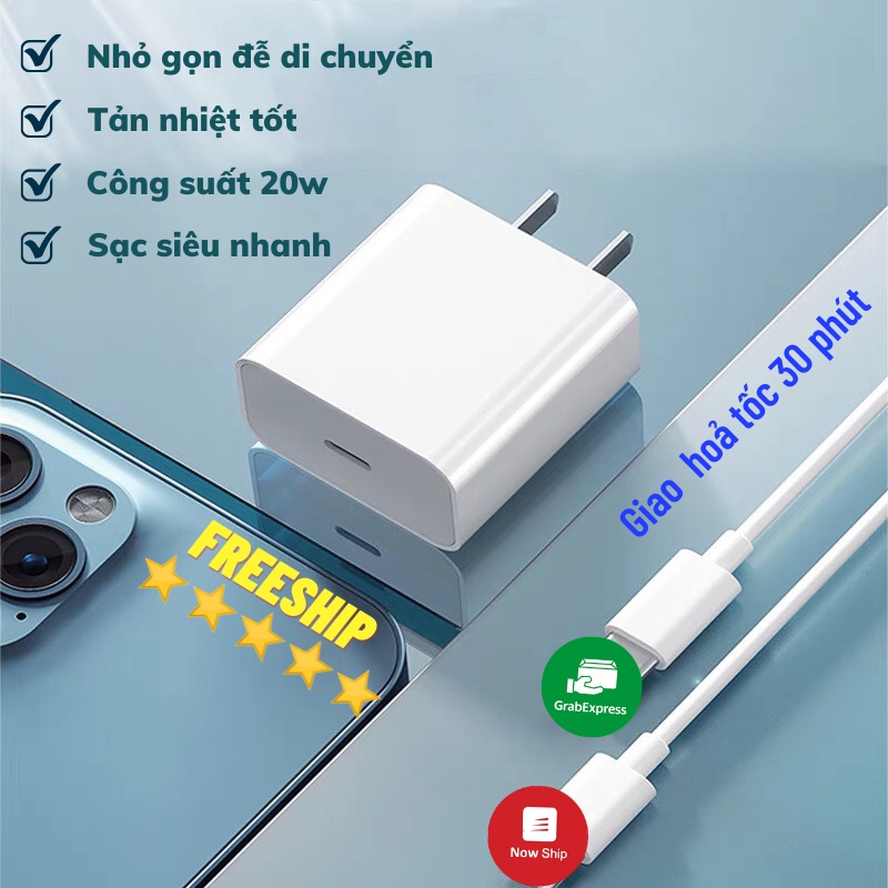 Sạc Điện Thoại Bộ Sạc Nhanh 20W Công Nghệ PD Siêu Tiết Kiệm Titan Store