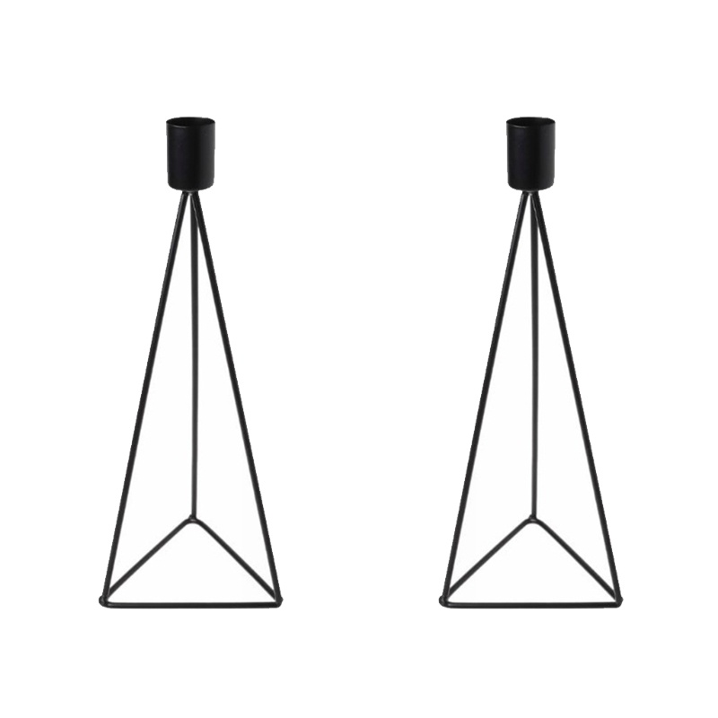 Set 2 Giá Đỡ Đèn Cầy Bằng Sắt Họa Tiết Hình Học Độc Đáo Trang Trí Tiệc Kỷ Niệm