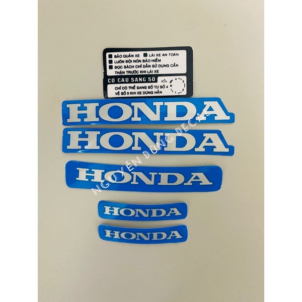 Nguyên bộ tem  Wave anpha  màu xanh ngọc đời 2001_ Nguyễn Dũng Decal