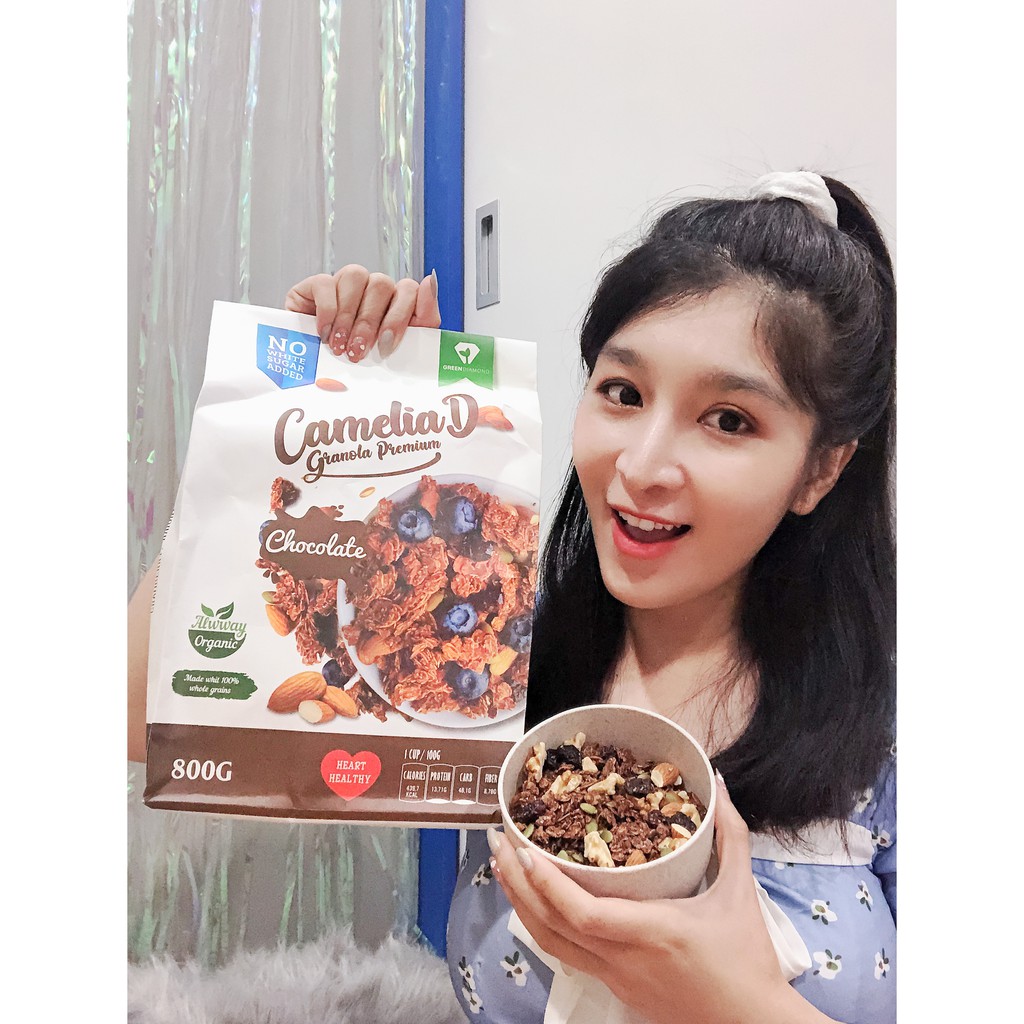 Granola Vị Chocolate Nguyên Chất Không Đường, Camelia D Granola Premium