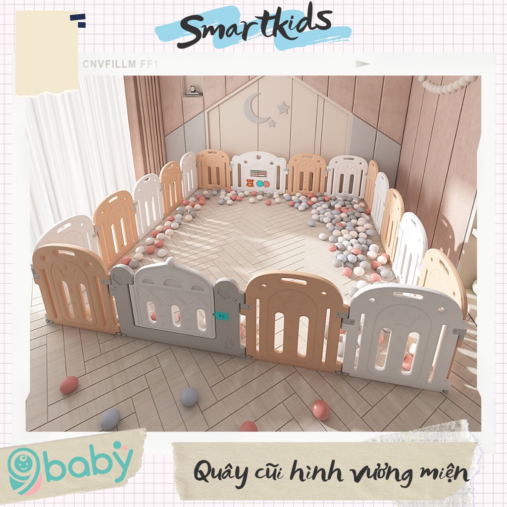 Quây cũi nhựa cao cấp hình vương miện 9BABY