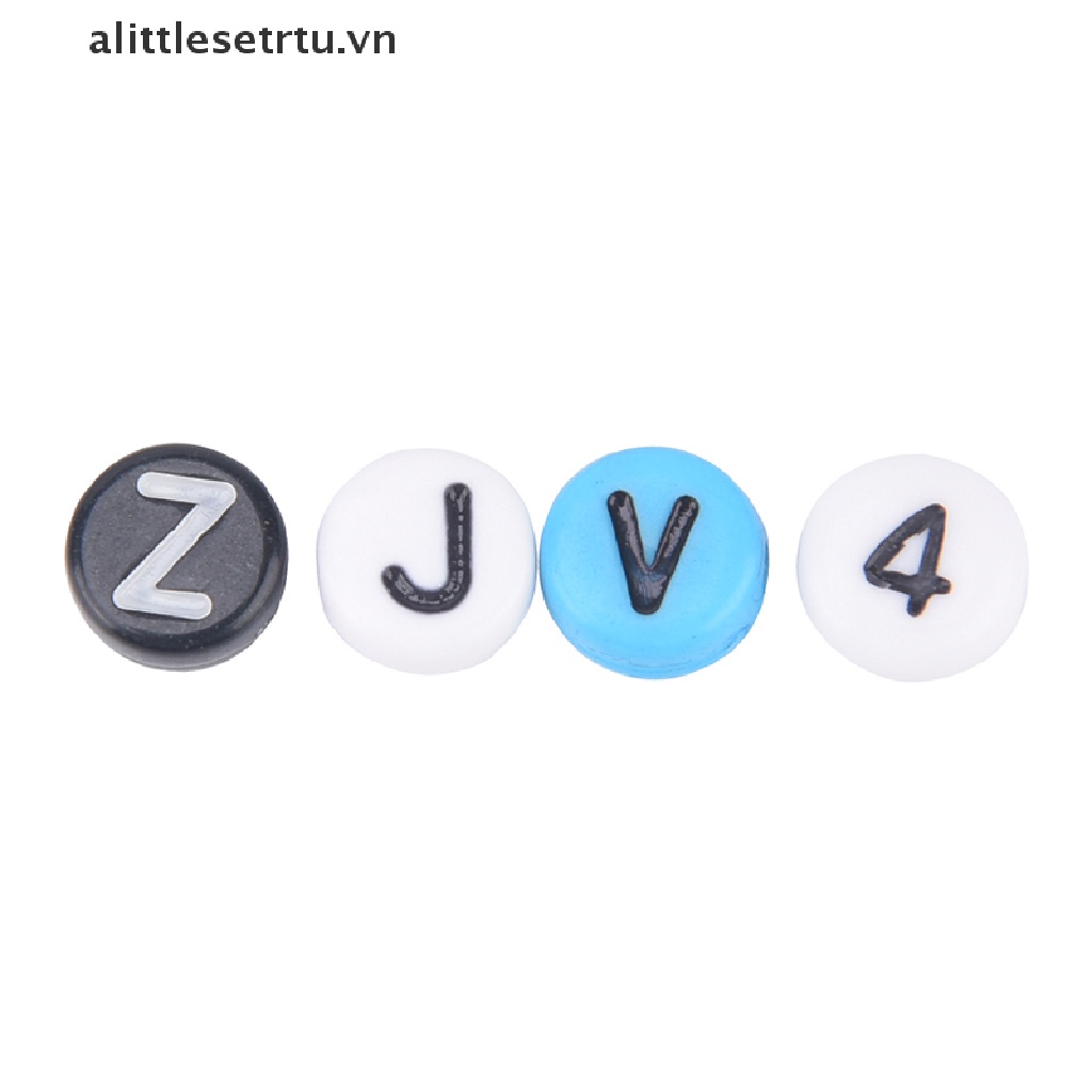 Set 200 Hạt Xâu Chuỗi Khắc Chữ Cái Dùng Để Làm Trang Sức DIY