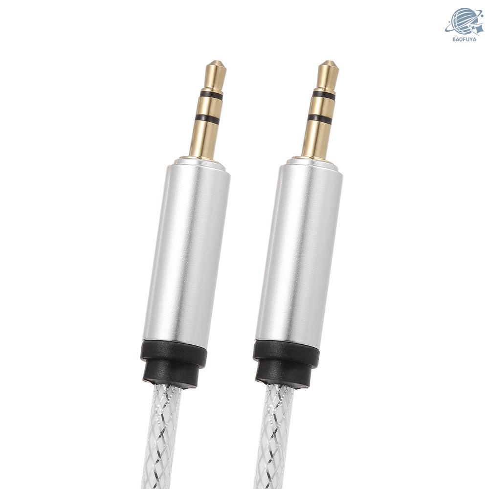 BF 3.5 mm Jack Auxiliary Audio Cable Male to Male Auxiliary Audio Cable for Car/Phone/Laptop,Silver