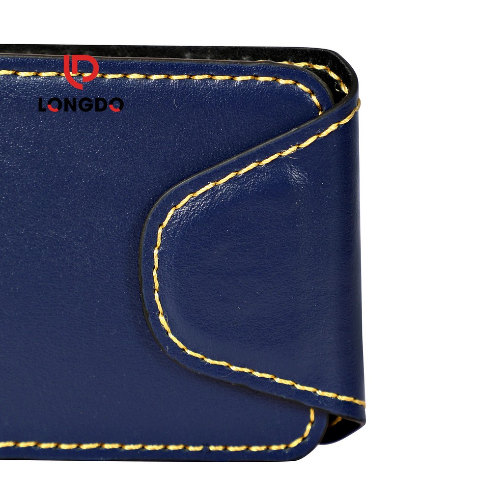 Ví sen 5 màu xanh navy - Ví nam mini - Cam kết 100% da bò thật nhập khẩu - Bảo hành 5 năm - Thương hiệu uy tín Longdo Le