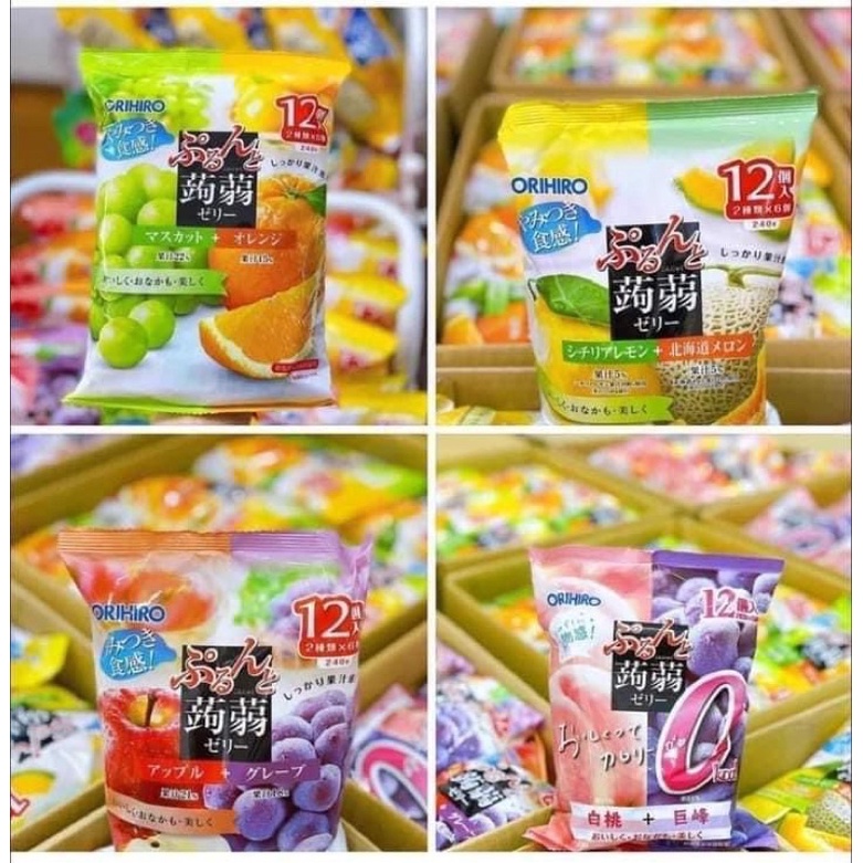 Thạch rau câu trái cây mix vị Orihiro túi 250gr có tách lẻ
