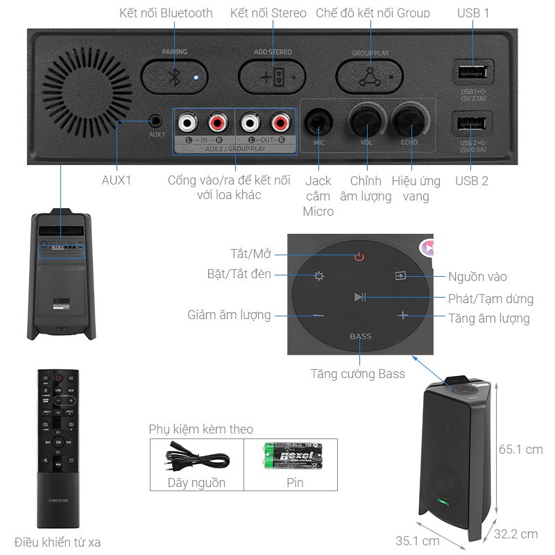 Loa tháp SAMSUNG MX-T40/XV