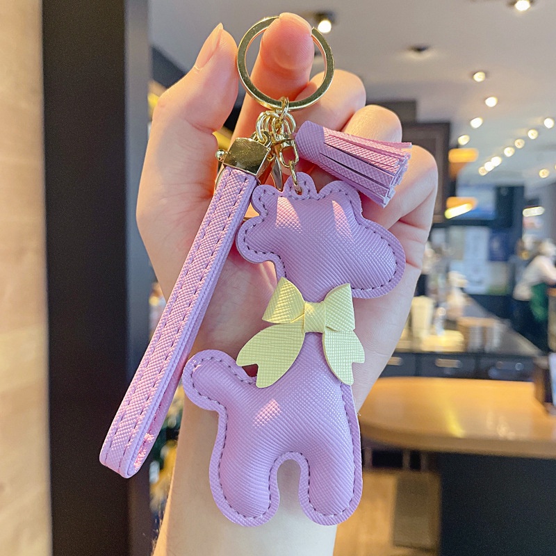 Mới Móc Khóa Da PU Hình Hươu Cao Cổ Dễ Thương