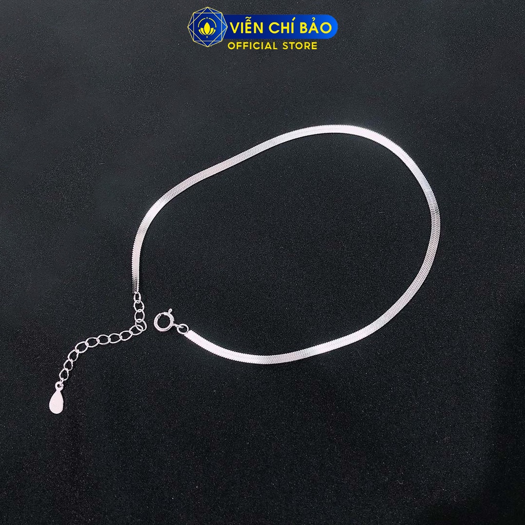 Lắc chân nữ basic trơn chất liệu bạc 925 thời trang phụ kiện trang sức nữ thương hiệu Viễn Chí Bảo L400664