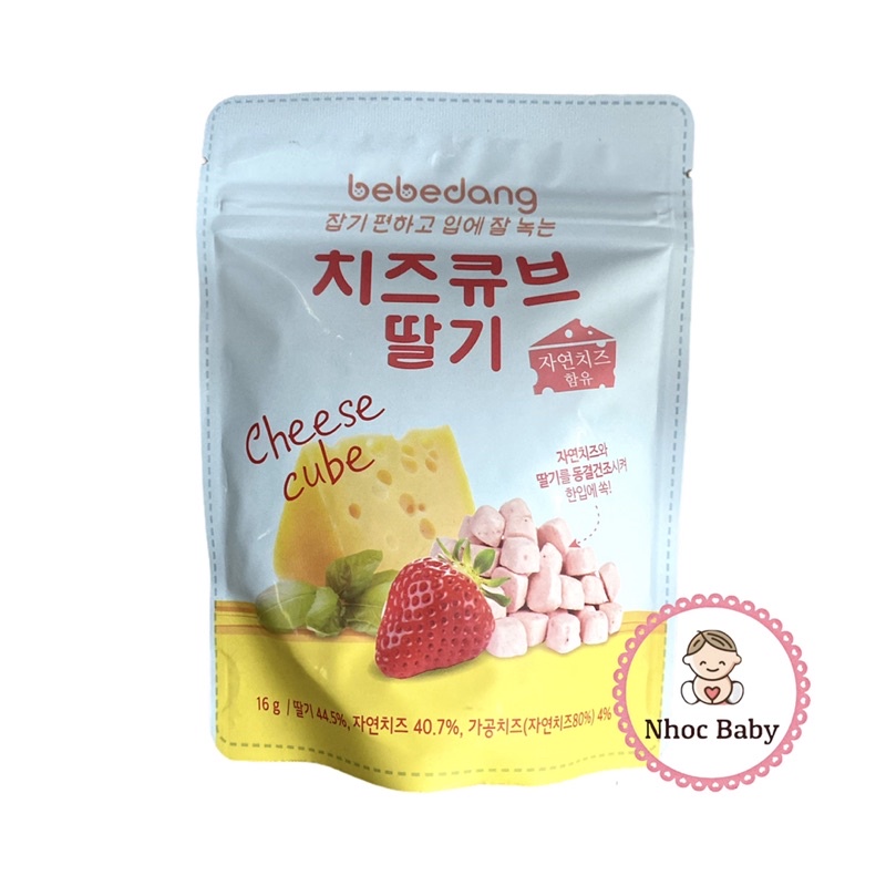 Phô mai sấy lạnh Bebedang cho bé 8m+ túi zip 16g