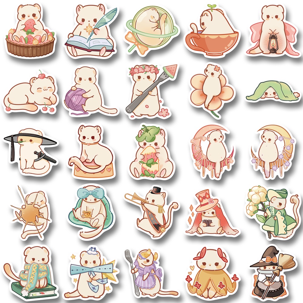 Bộ 50 Miếng Dán Hoạt Hình Chống Thấm Nước Trang Trí Laptop