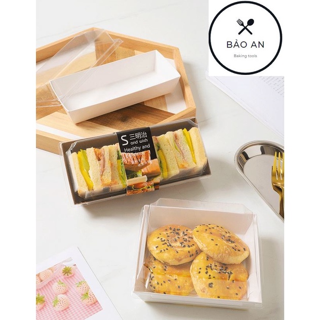 100 bộ hộp kraft đựng thức ăn/bánh kem