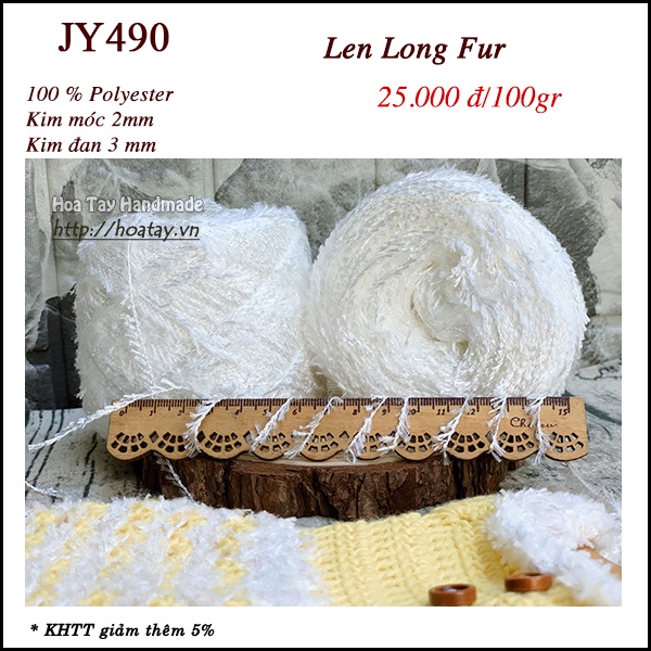 Len Long Fur Trắng JY490