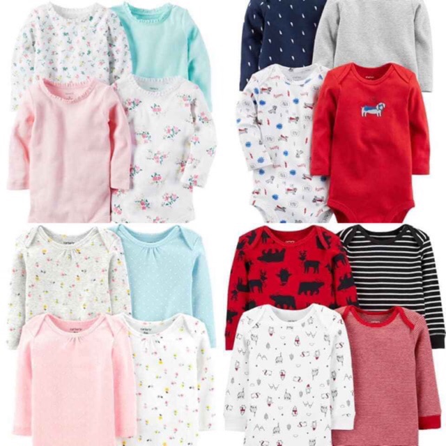 Set 5 cái Body chip Carter dài tay bé trai bé gái(0-24m)