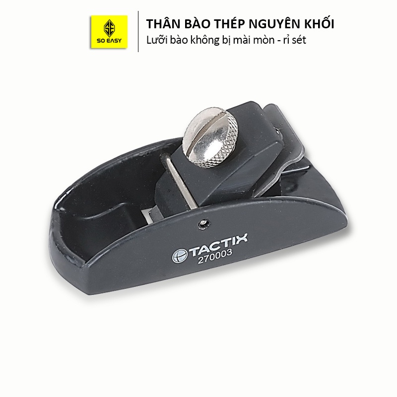 Bào gỗ cầm tay 90mm TACTIX 270003, bàn bào mini lưỡi bào 25mm-1 inch, an toàn sử dụng, nhẹ nhàng tháo lắp dễ dàng