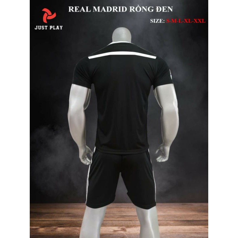 Đồ đá banh CLB Real Madrid Rồng đen với vải thun lạnh cao cấp