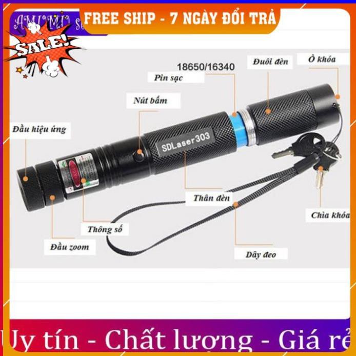 Đèn laze, đèn laser tia xanh chiếu xa tiện lơi cho giám sát công trình, thuyết trình silde