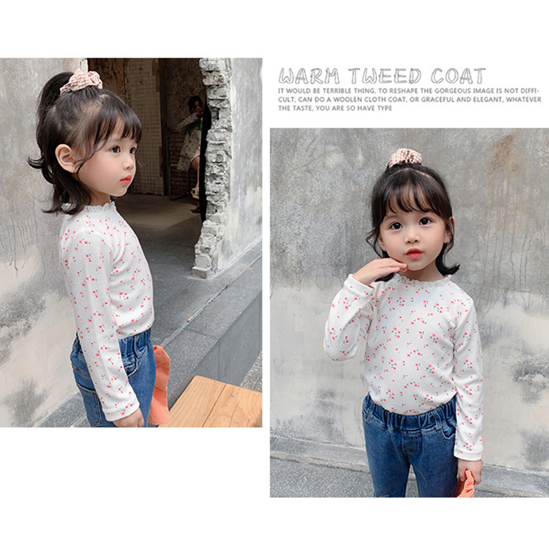 Áo Cổ Bèo In Hoa Hàn Quốc Cho Bé Gái