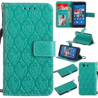 Bao da điện thoại có dây đeo màu xanh lá cây dành cho Sony Xperia Z3 Compact / Z3 mini