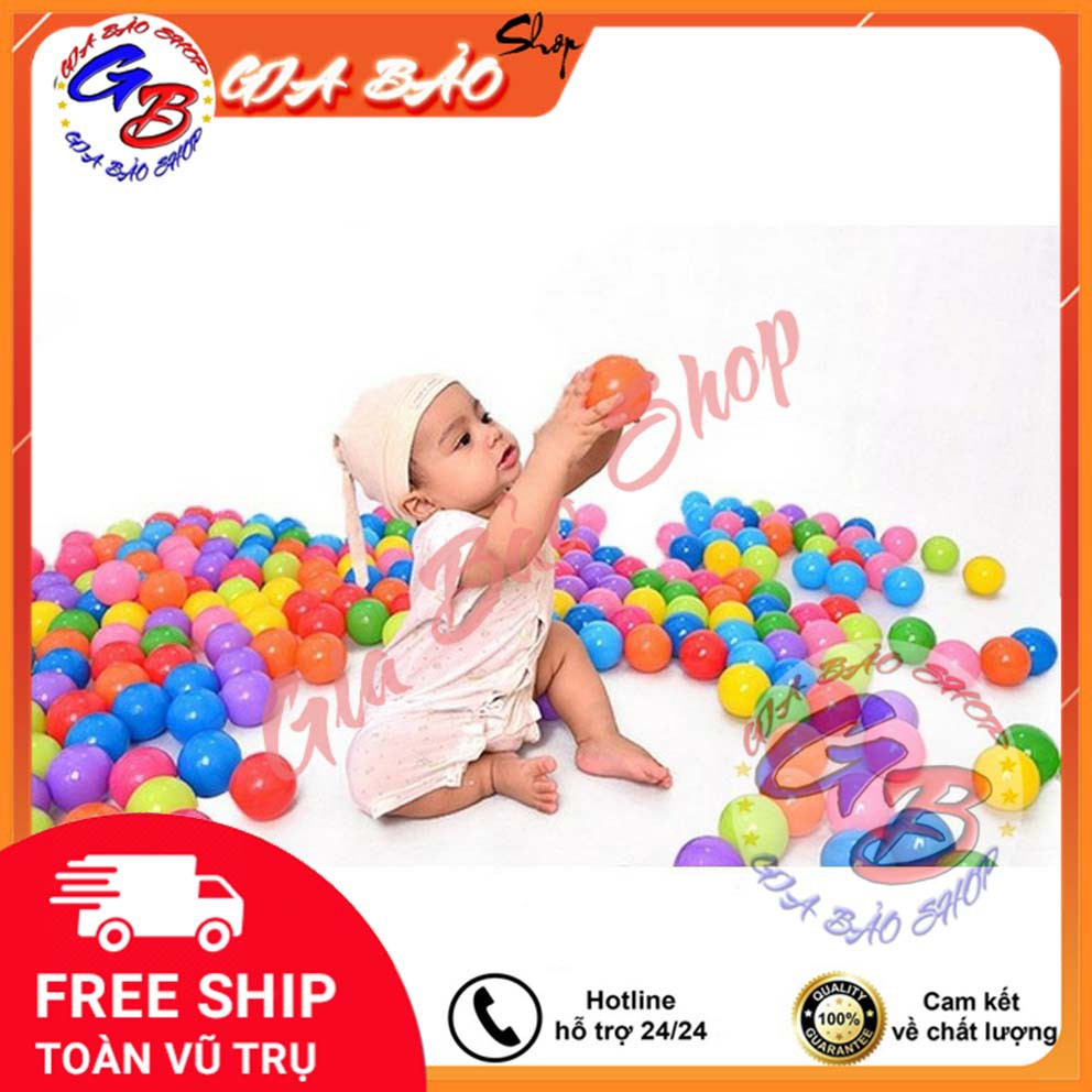 Sale !!! 100 Bóng nhựa, banh nhựa mềm nhiều màu sắc cho bé, không mùi, chất liệu nhựa ABS an toàn cho bé.