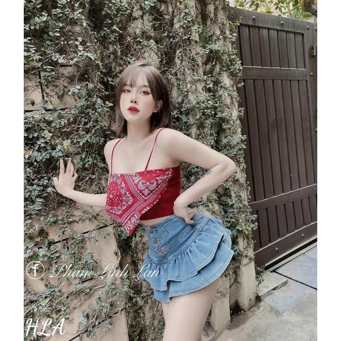 váy jean 2 tầng xoè siêu xinh
