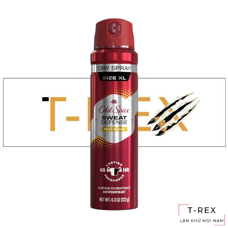 Xịt Giữ Khô Old Spice Sweat Defense Fast Break Dry Spray 122Gr