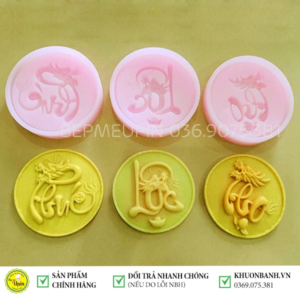 Khuôn silicon Phúc Lộc Thọ đổ rau câu xôi hoa đậu