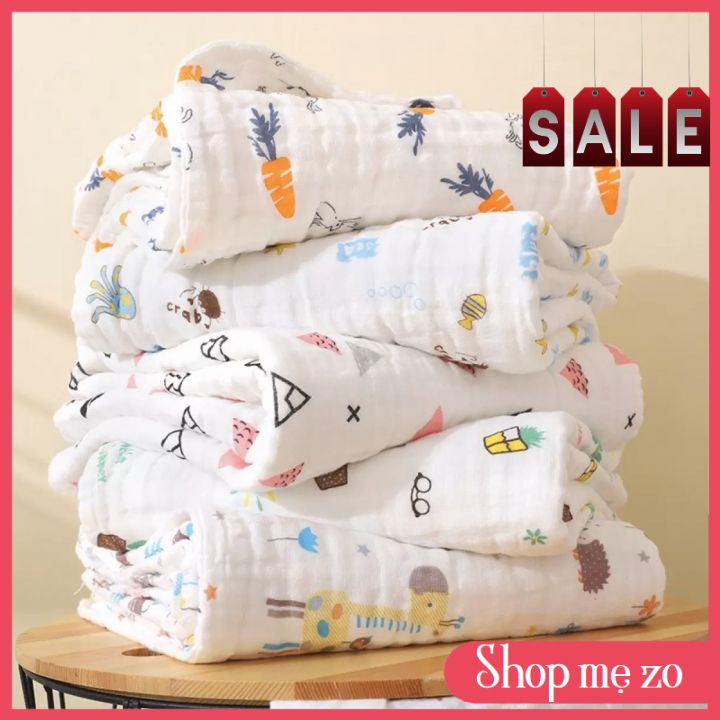 Khăn Xô Nhăn Tắm Cho Bé 6 Lớp Dày Dặn