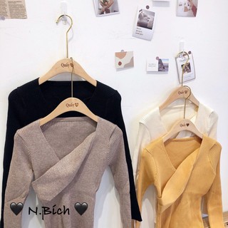 áo len vạt chéo ngực