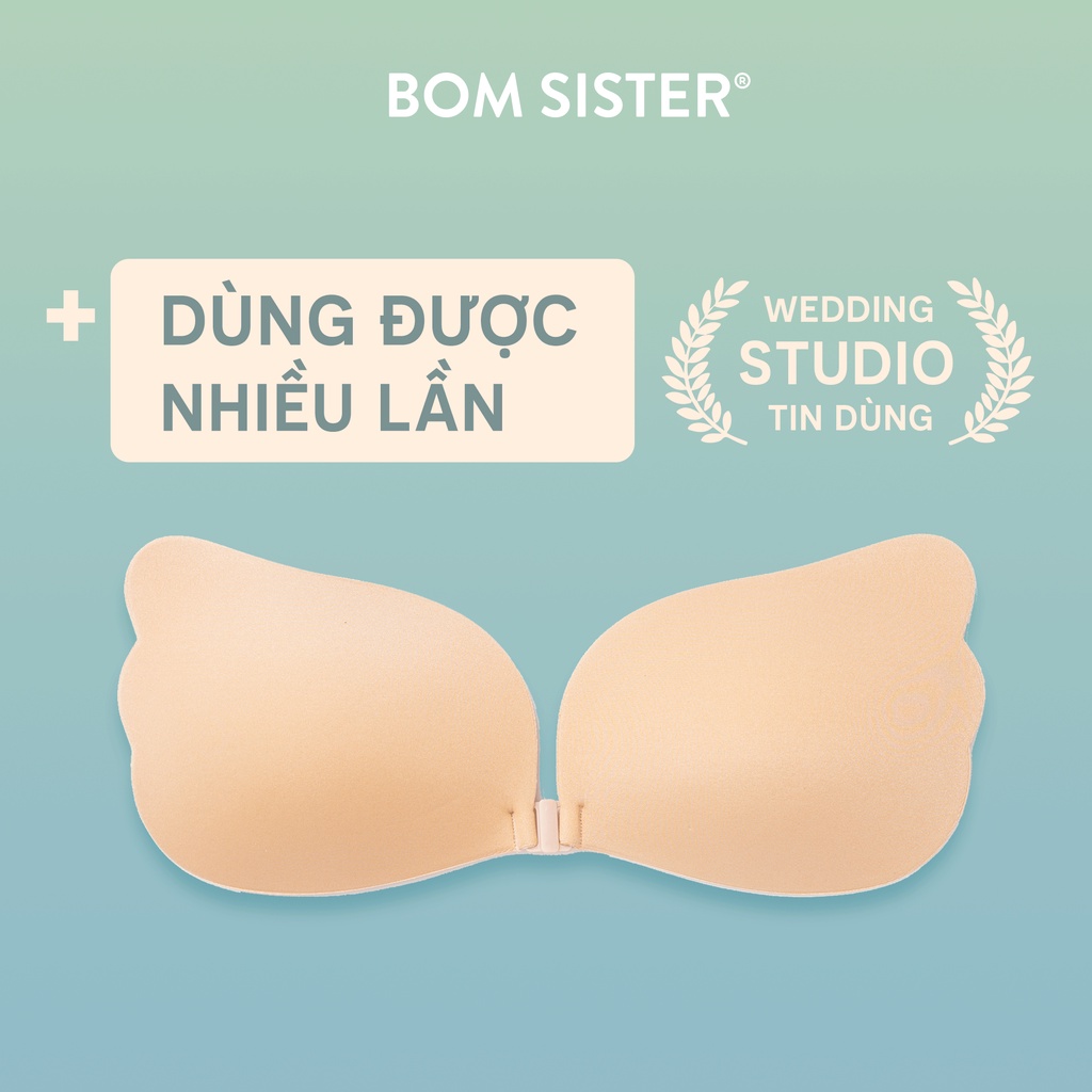 Áo lót dán vải cài trước gom ngực tạo khe ngực chữ V chuyên mặc trang phục hở lưng BOM SISTER AD1P15