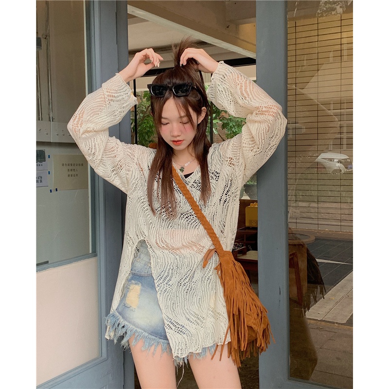 Áo sweater Dệt Kim Tay Dài Cổ Tròn Phong Cách Hàn Quốc Thời Trang Cho Nữ Áo len dệt kim