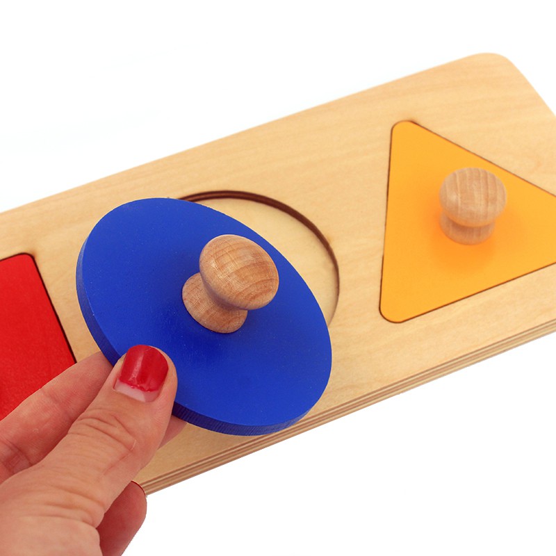 Giáo cụ Montessori 0-3 tuổi - Ghép hình 3 mẫu hình học cơ bản