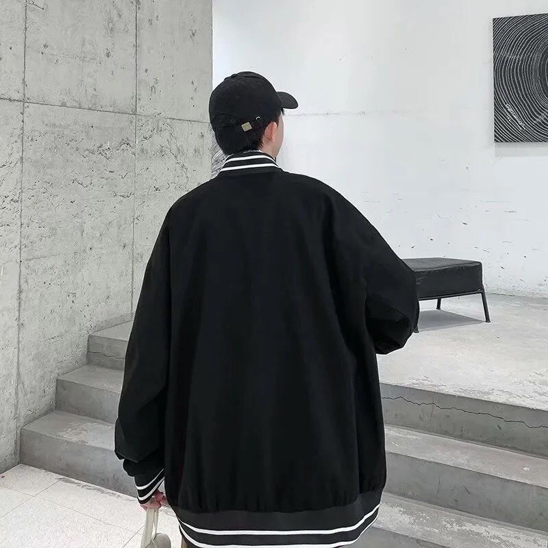 Áo khoác bóng chày💥𝒄𝒉𝒂̂́𝒕 𝒍𝒖̛𝒐̛̣𝒏𝒈 𝒄𝒂𝒐💥 Áo bomber form rộng thêu chữ nổi bật H808 mặc đi chơi đi học...