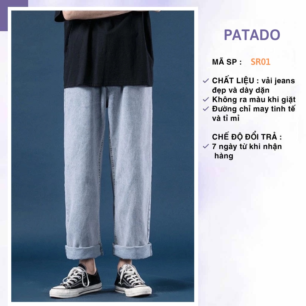Quần jean nam ống rộng dáng baggy suông đứng SR01 chất bò jeans cao cấp hottrend 2022 | BigBuy360 - bigbuy360.vn