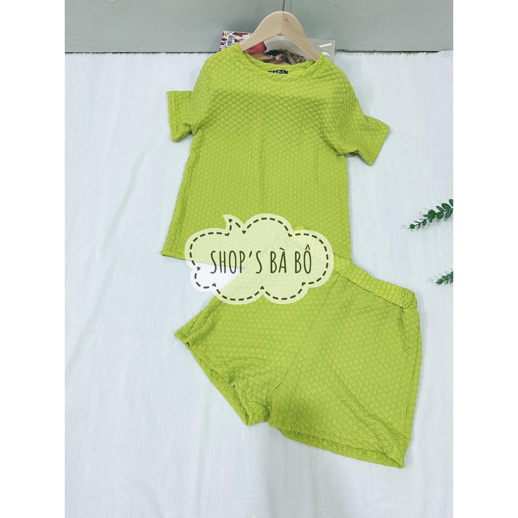 Bộ thun đùi cho nữ mặc nhà, mặc đi chơi, vải thun lạnh, bảng màu tôn da, siêu dễ thương