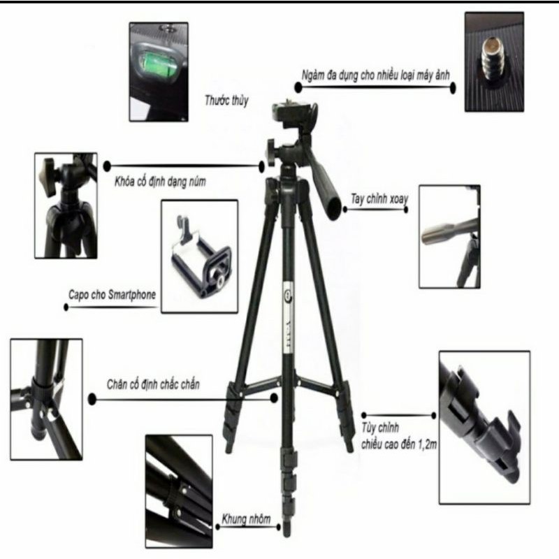 Gậy 3 chân chụp hình máy ảnh điện thoại Tripod 3110 - 3120 chính hãng