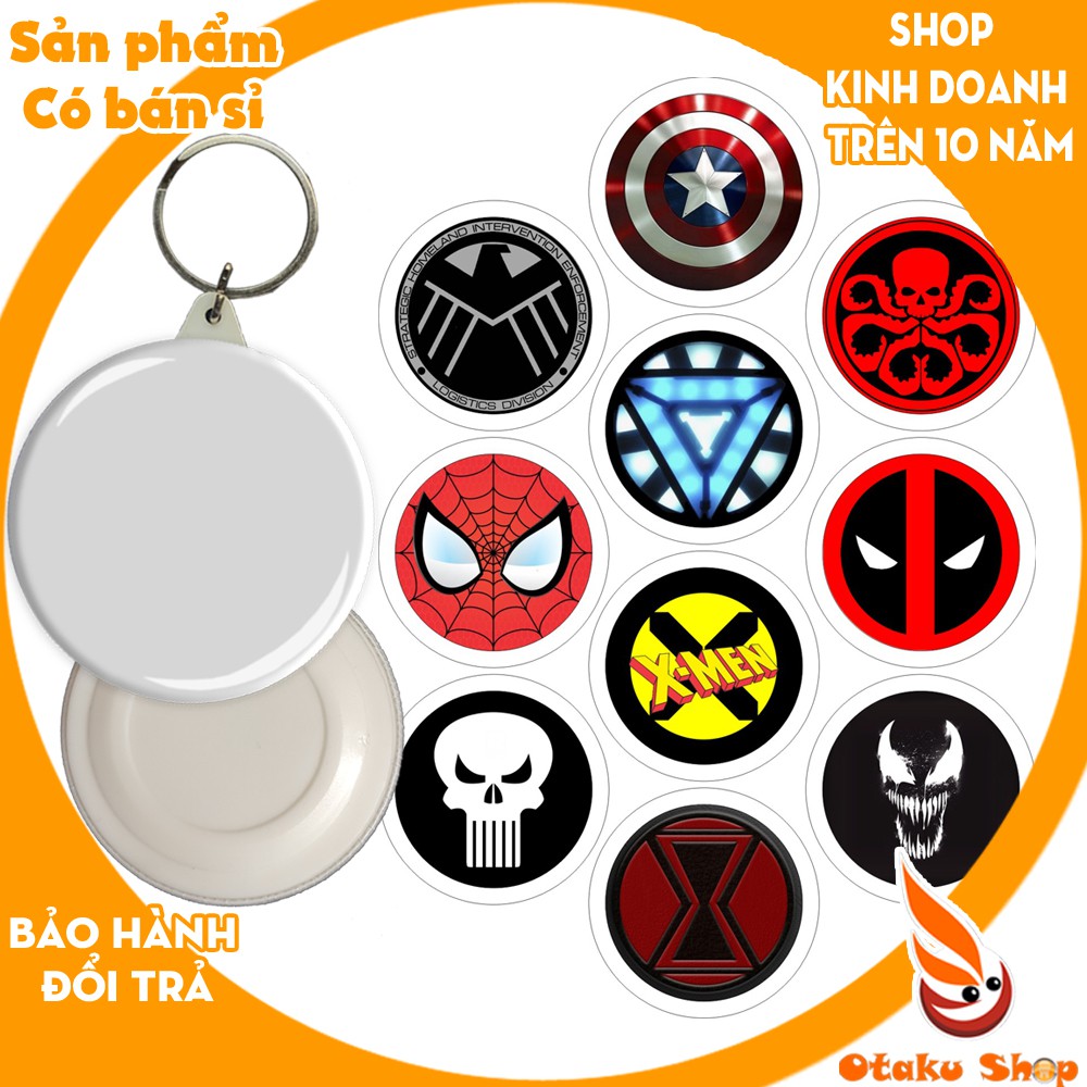 20/640 MẪU&gt; Huy hiệu móc khóa hình phim siêu Anh Hùng Marvel,DC, Người Sắt Iron Man,deadpool,Thor,spiderman,captain