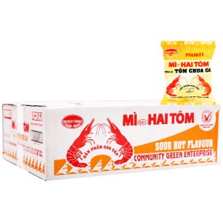 Mì Hai Tôm Miliket Colosa Tôm Chua Cay Thùng 30 Gói 75G - ăn liền