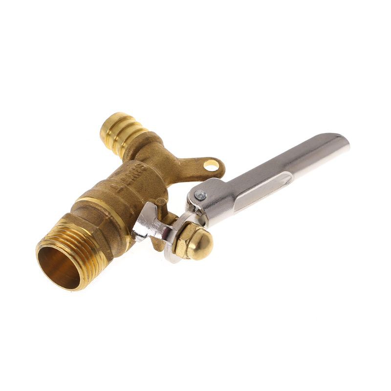 Vòi nước bằng đồng thau kích thước 1/2" có lỗ khóa thiết kế tiện dụng chất lượng cao