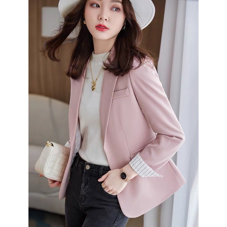 Áo Khoác Vest Tay Dài Dáng Ôm 2 Màu Thời Trang Xuân Thu Cho Bạn Gái