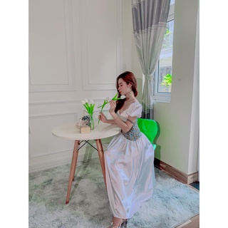 Đầm Lụa Maxi Đi Biển Cao Cấp - Váy Lụa Dài Xòe Tiểu Thư