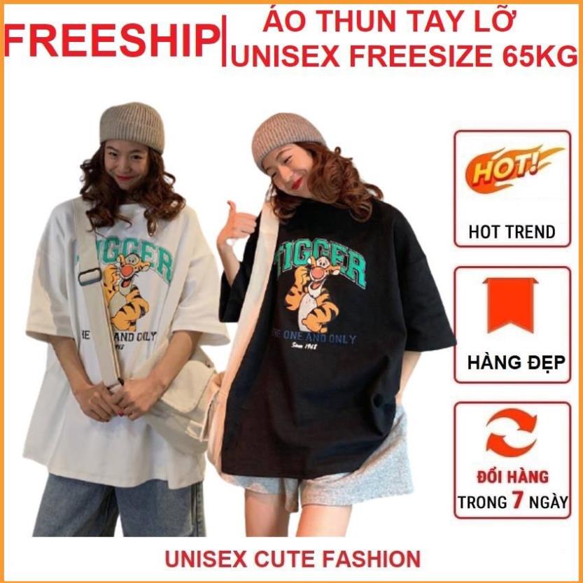 Áo thun tay lỡ TIGER CUTE nam nữ, áo phông form rộng Unisex phong cách Ulzzang, chất cotton siêu đẹp