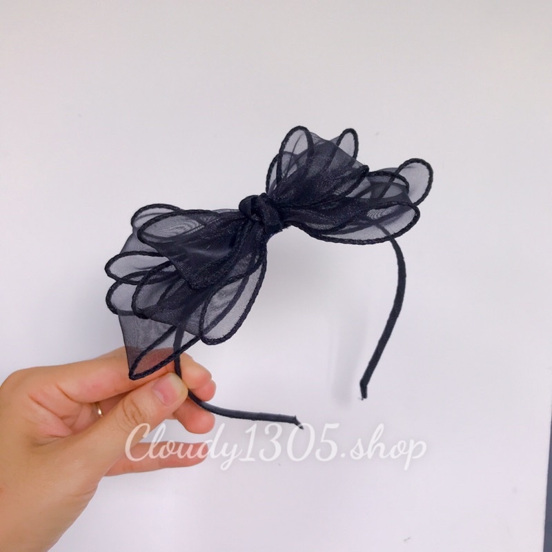 Cài tóc/Bờm tóc voan nhiều lớp màu đen  #TIỆM CÔNG CHÚA NHỎ# Nơ cÀI ĐẦU XINH XẮN