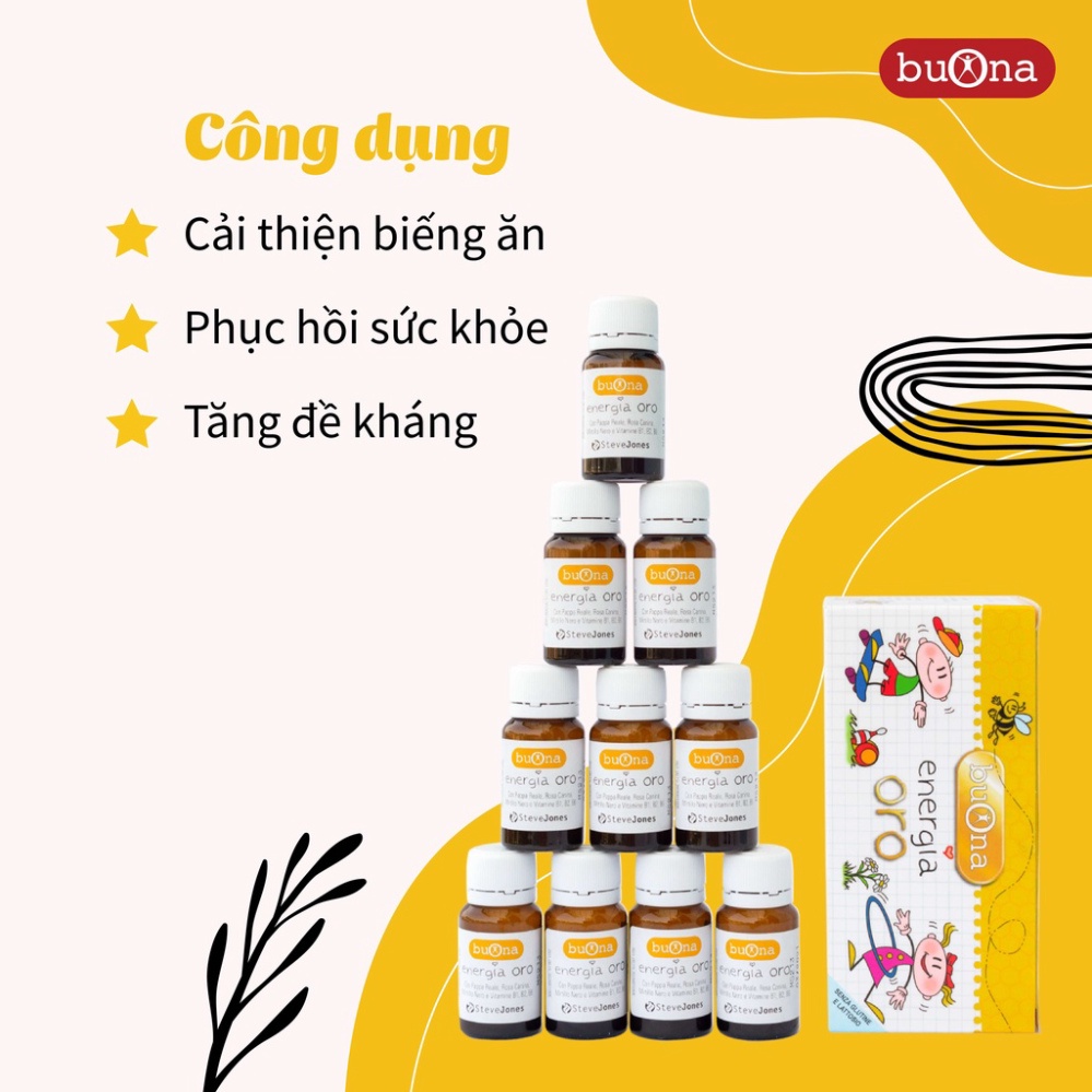 BUONA ENERGIA ORO SIRO KÍCH THÍCH BÉ ĂN NGON MIỆNG 10 LỌ X 10ML | NHẬP KHẨU CHÍNH HÃNG ITALIA .