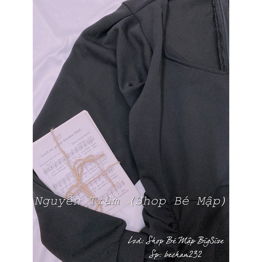 Đầm Suông Đuôi Cá Nhún Tay Dài BigSize 67-87Kg